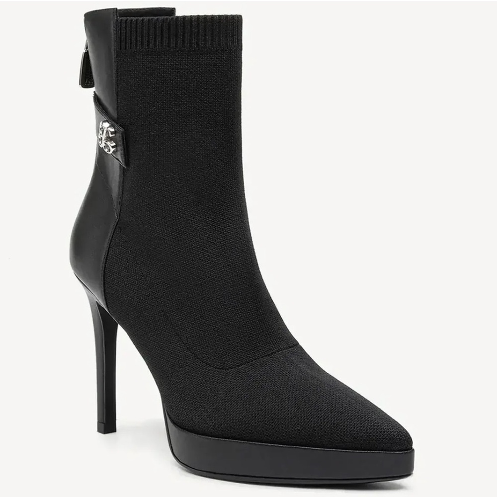 SassyMove Black Pointed Toe Stiletto Ankle Boot